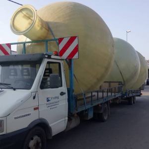 Transport of spherical tanks to bury